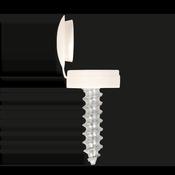 Numberplate Screw with Flip Cap 4.2 x 19mm, White - Pack of 50 image