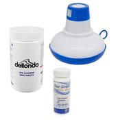 Hot Tub/Spa &amp;amp; Swimming Pool Chlorine Pack includes Chlorine Mini Tabs 1kg, Chemical Floaters &amp;amp; 3-in-1 Test Strips image