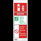 Water Fire Extinguisher Safety Sign, Rigid Plastic - Pack of 10 image