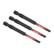 Slotted Impact Power Tool Bits 4.5 x 75mm 3pc image