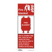Fire Blanket Safety Sign, Self-Adhesive Vinyl - Pack of 10 image