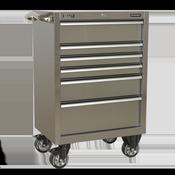 Heavy-Duty Rollcab 6 Drawer 675mm - Stainless Steel