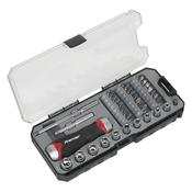 Fine Tooth Ratchet Screwdriver Socket &amp;amp; Bit Set 38pc image