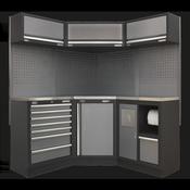 Superline PRO(R) Corner Storage System with Stainless Worktop 1.55m