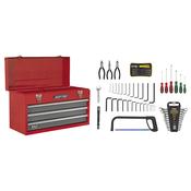 American PRO(R) Tool Chest 3 Drawer with 93pc Tool Kit - Red/Grey image