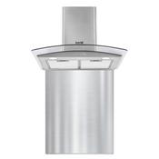 Curved Glass Cooker Hood with Carbon Filters, LED Lights &amp;amp; Splashback 60cm - Stainless Steel image