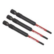 Hex Impact Power Tool Bits 2.5 x 75mm 3pc image
