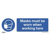 Masks Must Be Worn Safety Sign, Rigid Plastic - Pack of 10