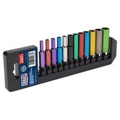 Deep Multi-Coloured Socket Set 1/4"Sq Drive 12pc image