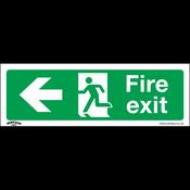 Fire Exit (Left) Safety Sign - Rigid Plastic image