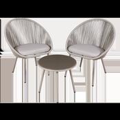 Como Steel Bistro Set with Tempered Glass Tabletop 3pc image