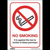 No Smoking On Premises Safety Sign - Rigid Plastic image