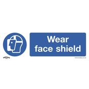 Wear Face Shield Safety Sign, Self-Adhesive Vinyl - Pack of 10 image