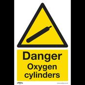 Danger Oxygen Cylinders Safety Sign - Self-Adhesive Vinyl image