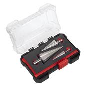 Double Flute HSS 4341 Step Drill Bit Set 3pc image