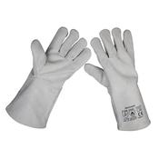 Heavy-Duty Leather Lined Welding Gauntlets, Extra-Large - Pair image