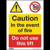 Caution Do Not Use Lift Safety Sign, Self-Adhesive Vinyl - Pack of 10 image