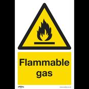 Flammable Gas Safety Sign - Self-Adhesive Vinyl image