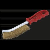 Wire Brush Brassed Steel with Plastic Handle image