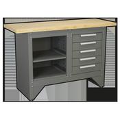 Heavy-Duty Workbench with 5 Drawers image
