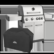 4+1 Burner Deluxe Gas BBQ Grill with Piezo Ignition &amp;amp; Thermometer &amp;amp; Cover - Stainless Steel image