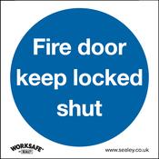 Fire Door Keep Locked Shut Safety Sign, Rigid Plastic - Pack of 10 image