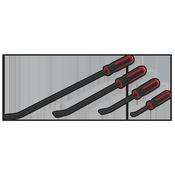 Heavy-Duty Angled Pry Bar Set with Hammer Cap 4pc image