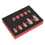 Stubby Hex Socket Bit Set 1/4", 3/8" &amp;amp; 1/2"Sq Drive 10pc image