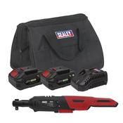 SV20 Series 3/8"Sq Drive Cordless Ratchet Wrench Kit 60Nm 20V 4Ah - 2 Batteries