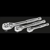Pear-Head Ratchet Wrench Set with Flip Reverse 3pc image