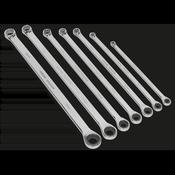 Extra-Long Double Ring Ratchet/Fixed Spanner Set 7pc image