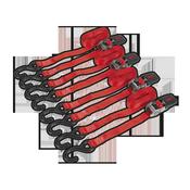 Ratchet Strap Polyester Webbing with S-Hooks 25mm x 4m 800kg Breaking Strength - 2 Pairs image