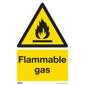 Flammable Gas Safety Sign - Rigid Plastic