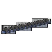 Aluminium Socket Retaining Rail with 14 Clips 3/8"Sq Drive image