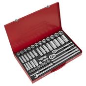 Socket Set 3/8" &amp;amp; 1/2"Sq Drive 50pc image