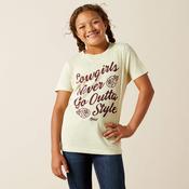 Ariat Girls Never Outta Style Short Sleeve Cotton Cowgirl T-Shirt - Wheat - XS image