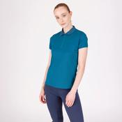 Aubrion Women's React Short Sleeve Technical Riding Polo Shirt - Fuchsia Pink - Kingfisher / XS image