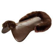 Acavallo Classic Gel Pad with Natural Sheepskin - Large / Brown image