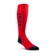 AriatTEK Slimline Performance Riding Socks - Team Red &amp; Navy Blue image