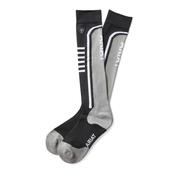 AriatTEK Slimline Performance Riding Socks - Black &amp; Sleet Grey image