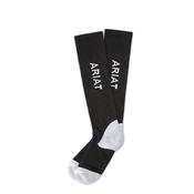 AriatTEK Slimline Performance Riding Socks - Black &amp; White image