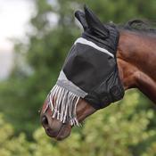 FlyGuard Pro Fine Mesh Fly Mask with Ears, Nose &amp; Fringe - Jet - Black / Pony image