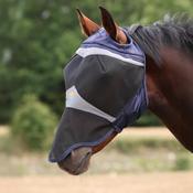 FlyGuard Pro Fine Mesh Fly Mask with Ear Hole &amp; Nose - Jet - Navy / Pony image
