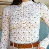 Sandstorm Equestrian Women's Performance Base Layer - Vintage Rose Print - Wild West / Medium image