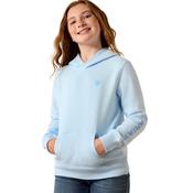 Ariat Girls' 2.0 Midweight Fleece Hooded Sweatshirt - Nantucket Breeze - Small image
