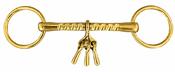 Breeze Up Straight Bar Horse Breaking Bit with Brass Rings &amp; Keys - 4.75" image