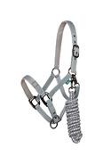 Horseware Newmarket Headcollar &amp; Leadrope - Grey / Cob image