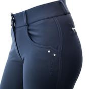 Tesoro Ricco Women's Full Seat Breeches - Beige - Navy / 10 image