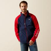 Ariat Men's Team EQ Fleece-Lined Softshell Jacket - Navy/Red - Small image
