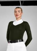 Aztec Diamond Women's Long Sleeve Knit Equestrian Show Sweater - Navy / XS